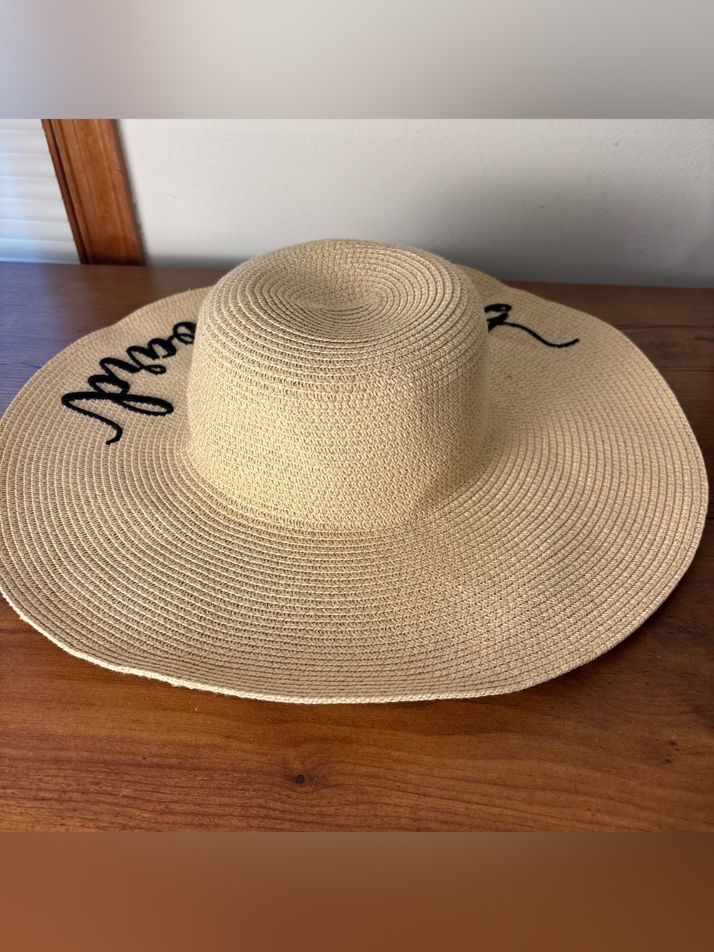 Baby on Board Embroidered Sun Hat Baby Shower Babymoon Straw Beach Hat Summer - Picture 5 of 7
